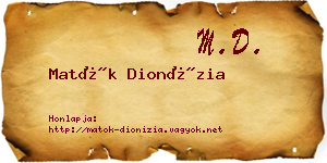 Matók Dionízia névjegykártya
